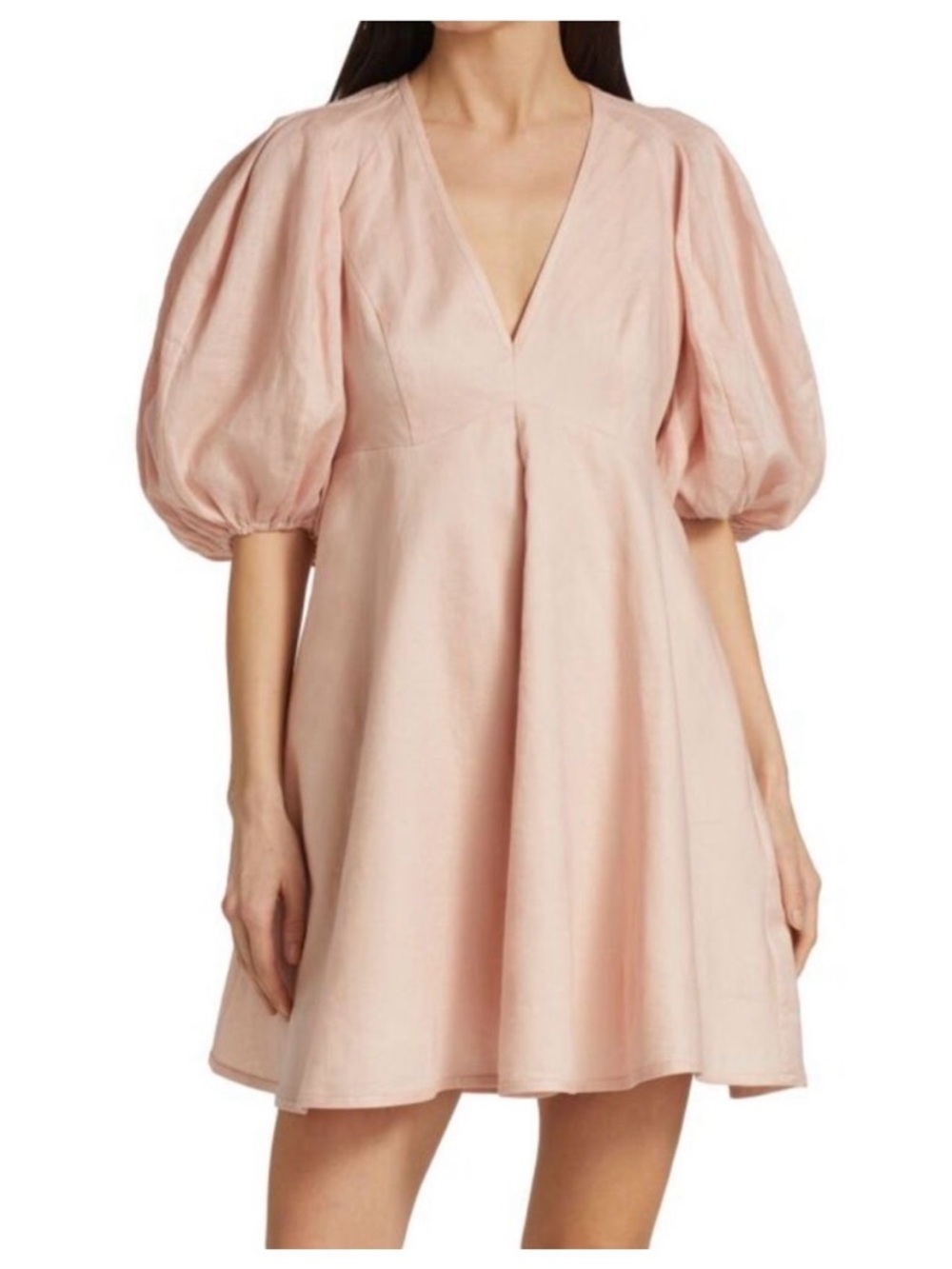 Zimmermann Blush Pink Puff-Sleeve Mini Dress size 3
